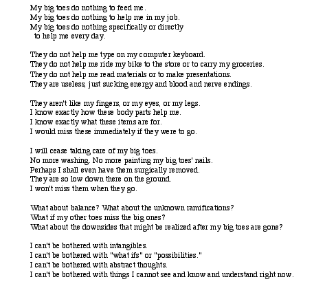 a poem about big toes