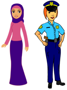 muslim and police woman